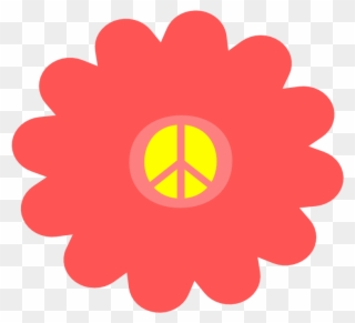 Peace Symbol Peace Sign Flower 1 4 Coloring Book Colouring - 1970's Flower Power Clipart