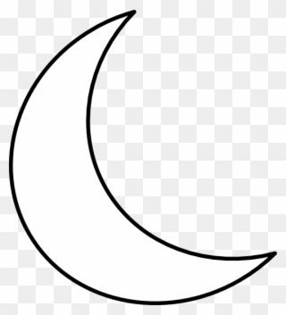 White Crescent Moon Clipart - Png Download
