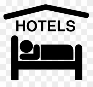 Hotel Sleeping Accomodation Clip Art Black White Hi - Hotel Symbol - Png Download