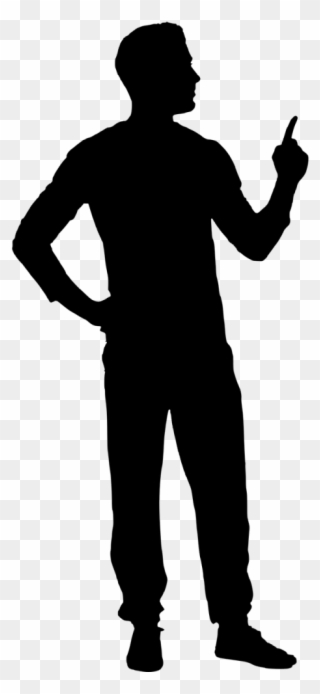 Man Pointing Black Silhouette Clipart