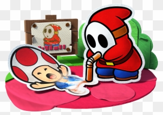 Slurp Image Group Toad And Guy Paper - Paper Mario Color Splash Shy Gal Clipart