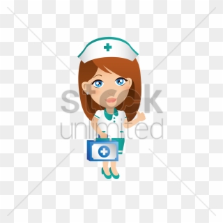 Nurse With First Aid Kit Cartoon Clipart