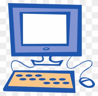 Monitor Clipart Simple Computer - Computer Clipart Blue - Png Download
