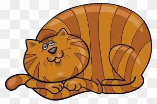Big Cat Clipart Fat Cat - Tabby Fat Cat Cartoon - Png Download