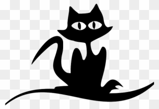 Halloween Cat Clipart - Gatos Negros De Halloween Para Colorear - Png Download