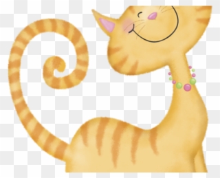 Orange Cat Clipart - Gato Dibujo Infantil - Png Download