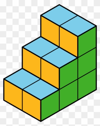 Twelve Cubes Are Stacked To Make This Figure - Surface Area Of A Stacked Cube Clipart