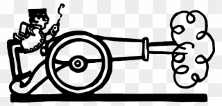 Download Cannon Drawing Soldier - Clipart Cannon - Png Download