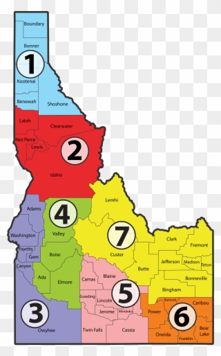 Idaho Regions Map - Idaho Clipart