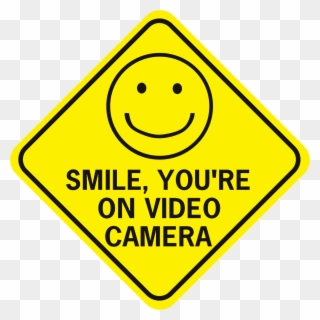 Smile You're On Video Camera W Happy Face Diamond - Oxidizing Agent Sign Clipart
