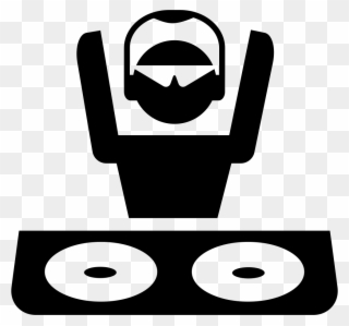 Disc Jockey With Shades And Headphones At - Dj Booth Icon Clipart