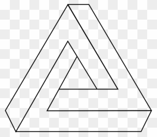 Penrose Triangle Optical Illusion Optics - Impossible Triangle Optical Illusion Clipart
