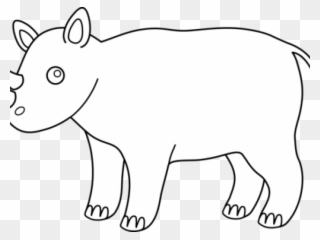 Rhino Clipart Black And White - Rhinoceros - Png Download