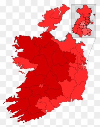 Irish Amendment 35 Gradient - 2016 Irish Election Map Clipart