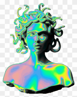 Holo Holographic Vaporwave Aesthetic Medusa Sculpture - Gorgon City - Sirens (music Cd) Clipart