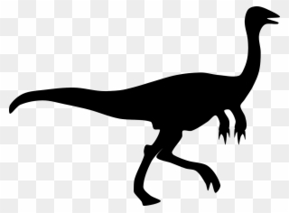 Velociraptor Dinosaur Silhouette Gallimimus Drawing - Clipart Dinosaur Silhouette Png Transparent Png