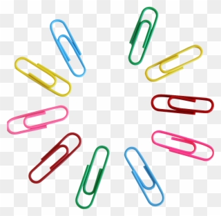 Freeuse Clip Pin Office - Colored Paper Clips Transparent - Png Download