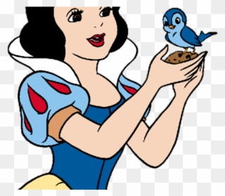 Snow White Clipart Logo - Snow White Holding Bird - Png Download