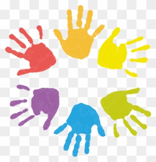 Child Care Photos - Colorful Hands Clipart