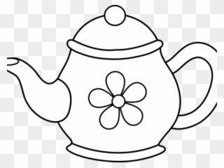 Monochrome Clipart Teapot - Tea Pot Clip Art - Png Download