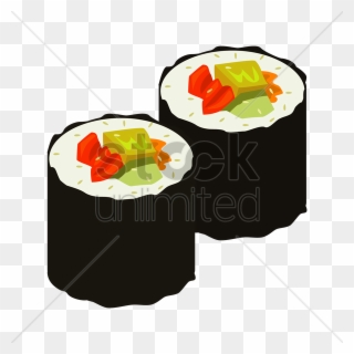 Sushi Roll Vector Clipart Asian Cuisine Sushi California - Sushi Roll Vector - Png Download
