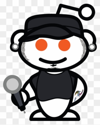 Black Hat, Ear Rings, Mic - Reddit Alien Clipart
