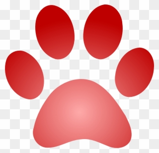 Red Paw Print Png - Red Dog Paw Clipart Transparent Png