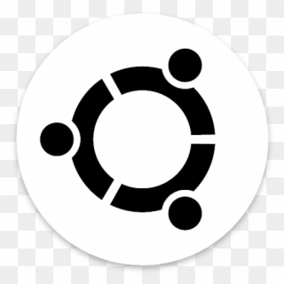 Ubuntu Circle White Black Sticker Unixstickers - Ubuntu Logo White Png Clipart