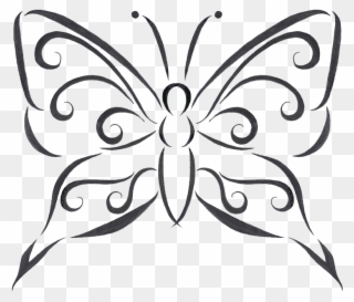 Butterfly - Butterfly Design Drawing With Lines Clipart