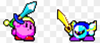 Sword Kirby Vs Meta Knight - Sword Kirby Pixel Art Clipart