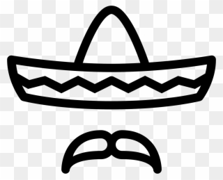 The Shape Is Like A Sombrero - Sombrero Clip Art Black White - Png Download