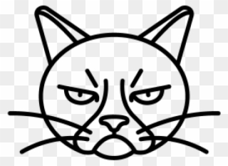 Drawn Grumpy Cat Angry - Grumpy Cat Easy Drawing Clipart