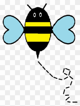 Bee With Buzz Tail - Bee Clipart