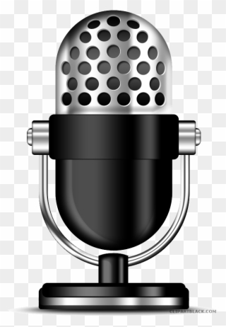 Microphone Clipart Black And White - Transparent Radio Mic Png