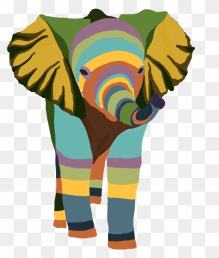 Elephant Demi - Clipart