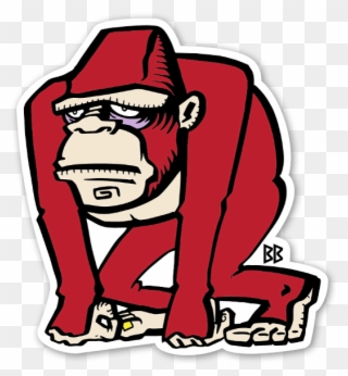 Red Gorilla Sticker - Gorillas Stickers Clipart