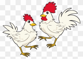 Cute Cartoon Chicken - Two Animals Cartoon Png Clipart