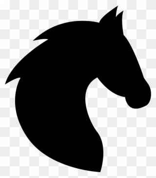 Black Head Horse Side View With Horsehair Comments - Horse Head Silhouette Png Clipart