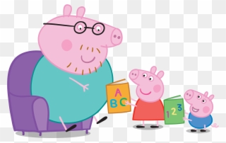 Daddy Pig's Top Tips For Reading - Peppa Pig Clipart