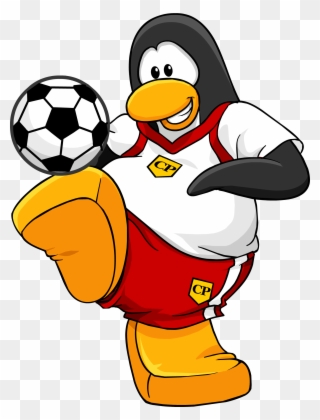 Penguin Clipart Sport - Club Penguin Soccer Player - Png Download