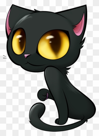 Emotions Clipart Cat - Cute Black Cat Drawing - Png Download