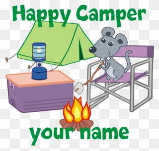 Custom Happy Camper Mouse Apron - Custom Happy Camper Mouse Pillow Case Clipart