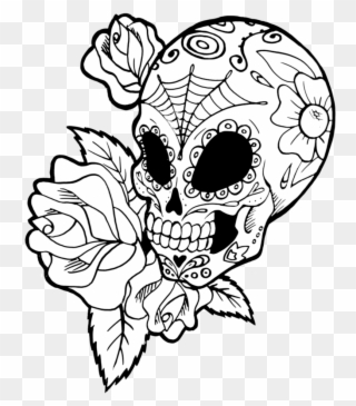 Mindfulness Drawing Sugar Skull - Mexican Skull Drawings Clipart