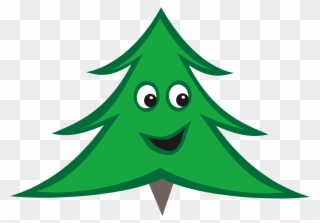 Open - Smiling Christmas Tree Clipart