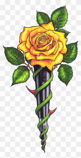 Yellow Rose Clipart Beautiful - Rose Cross Art - Png Download