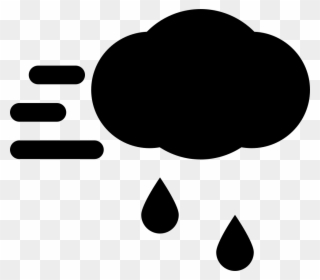 Windy Rainy Weather Cloud Comments - Icon Clipart