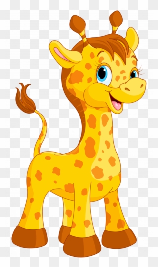 Cheetah Print Cross Image Clipart - Animated Giraffe Cartoon - Png Download
