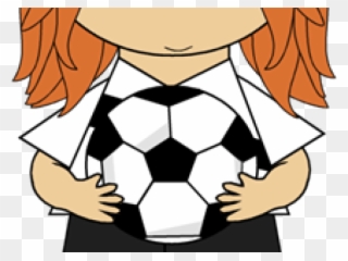 Girl Playing Soccer Clip Art - Png Download