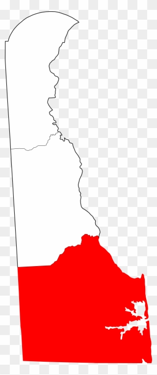 Map Of Delaware Highlighting Sussex County - Sussex County Delaware Clipart