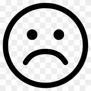 Face Sadness Smiley Computer Icons Clip Art - Sad Smiley Black And White - Png Download